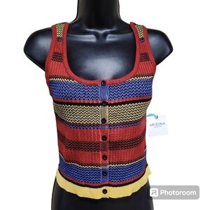 Arizona Jean Co Multicolor Tank Knit Crop Top Size M in (Juniors) NWT